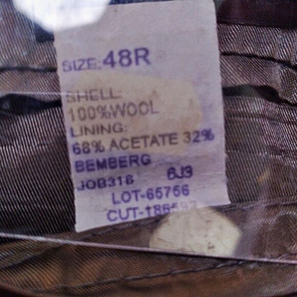 Roundtree & Yorke Dillards Wool Tan Tweed Houndstooth Blazer Sports Coat 48R - Picture 4 of 11